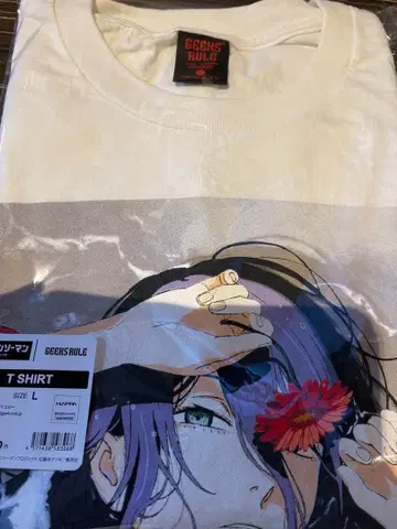 미사용 새상품 기크스룰 체인소 맨 레제 T셔츠 L사이즈