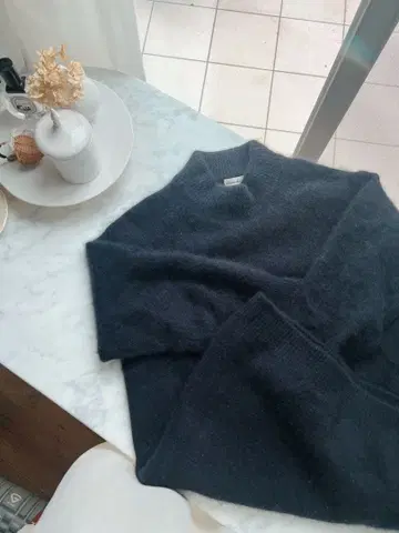 스티븐 앨런 블랙 롱 모헤어 니트 하이넥 스웨터