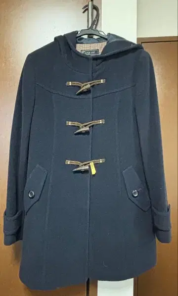 any sis 네이비 더플 코트 후드 부착