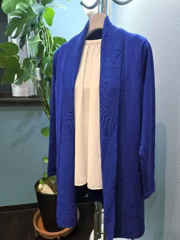 걸치기 타입의 롱 가디건 허리 벨트 포함