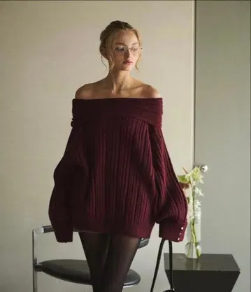 로완뉴이 loin nuit 오프 숄더 립 니트