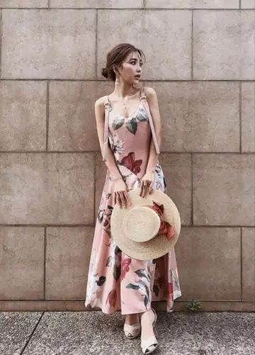 에이미 이스트 월 Sophia flower 스트랩 벨트 원피스 S
