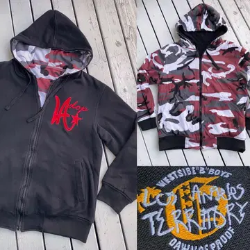 로스앤젤레스 테리토리 리버서블 후드티 로고 자수 B계 힙합