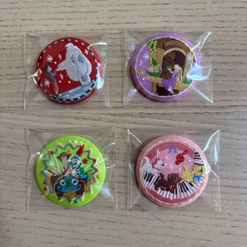 Disney Characters 자수 캔뱃지 비스킷 2 [ 4개 세트 ]