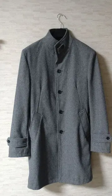 그레이 울 헤링본 코트 타카큐 XL TAKAQ