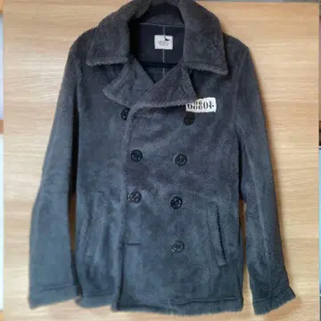 GANGSTERVILLE 그레이 더블 브레스트 피 코트 보아 자켓