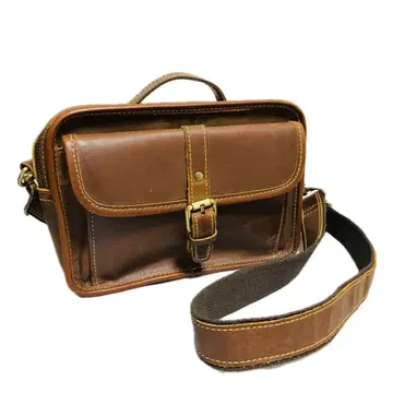 숄더백 오일드 가죽 크레이지 호스 가죽 2WAY 브라운