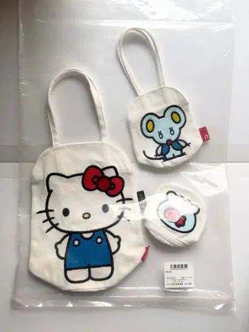 [컬렉터 아이템] 헬로키티 미니 토트백 2개 + 파우치 1개