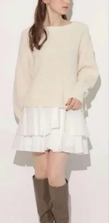 [미사용품 택 없음] 리랜드트루 이단 프릴 스커트 셋업