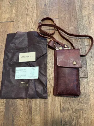 RYU 천연 가죽 장지갑 스마트폰 수용 가능 숄더 스트랩 포함