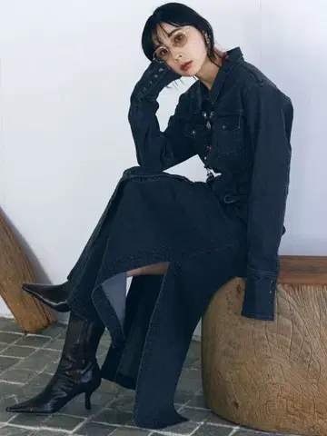 AMERI I LINE DENIM SHIRT DRESS vintage