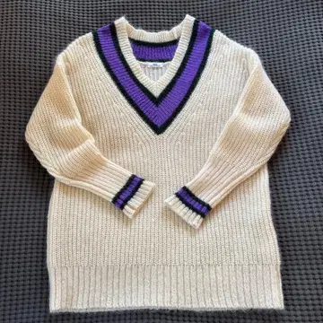 티카 TICCA 오버사이즈 모헤어 칠드런 V넥 스웨터 오프화이트