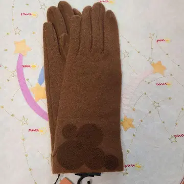 시빌라 자수 장갑 브라운