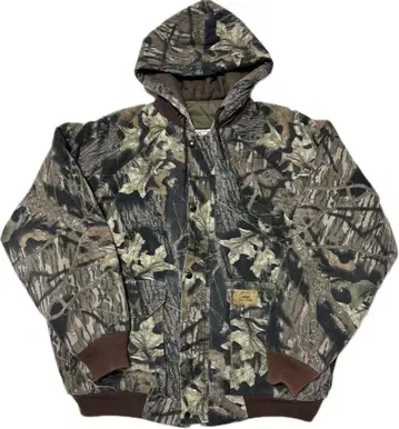 90s Duxbak 리얼트리 카모 패딩 자켓 충전솜 후드티