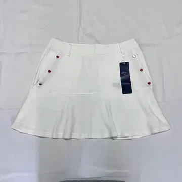 택 포함 러브 캘러웨이 스커트 화이트 L 플레어 하트형 버튼