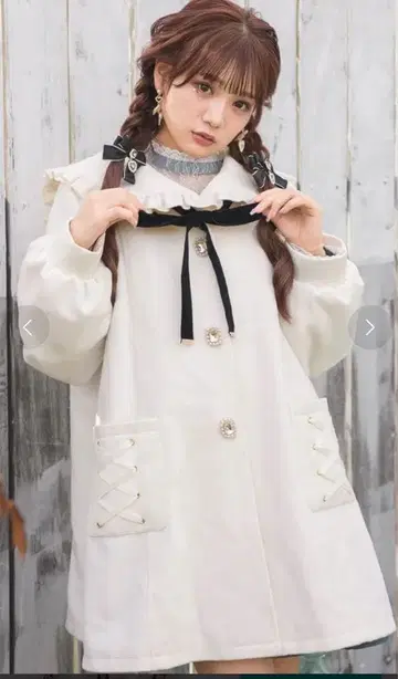 ROJITA 로지타 세일러 카라 코트 화이트