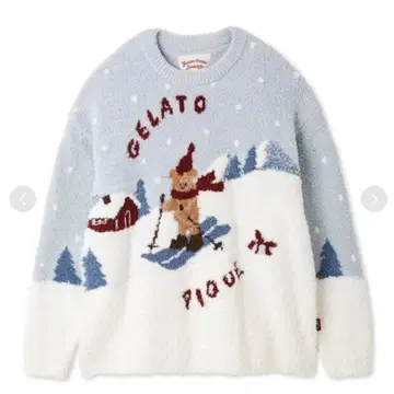 젤라또피케 [ HOLIDAY ] 스키 베어 자카드 풀오버 민트