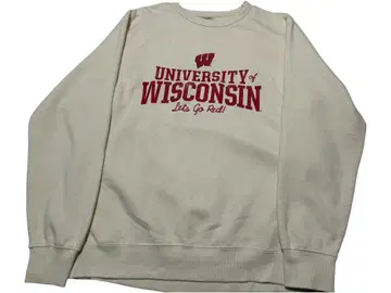 gear 구제 의류 크림 맨투맨 위스콘신 대학교 세탁 완료