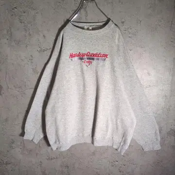 Harley-Davidson 라스베가스 Cafe 자수 로고 맨투맨 그레이