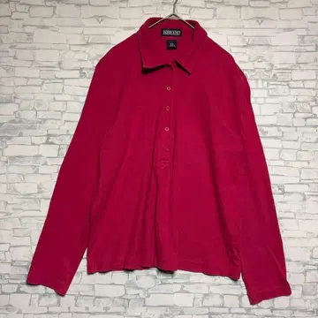 [ 랜즈 엔드 ] 빨간색 긴팔 피케 셔츠 S 사이즈 여성용