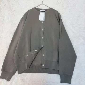 슬로브 이에나 더블 페이스 저지 스냅 가디건 카키