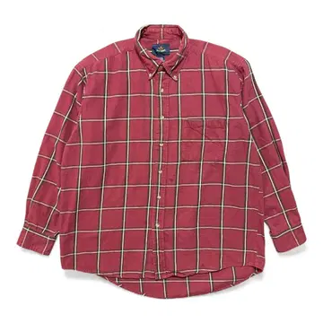 빈티지 코튼 체크 무늬 라이트 플란넬 플란넬 셔츠 긴팔 셔츠