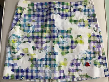 archivio 알치비오 38 골프 스커트 꽃무늬 체크