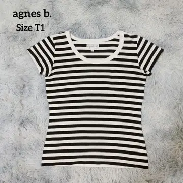 agnes b. 에네스베 보더 티셔츠 티셔츠 T1 사이즈