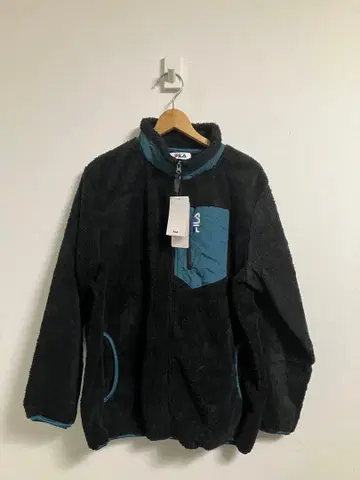 새상품 미사용 FILA 플리스 자켓 블랙/블루