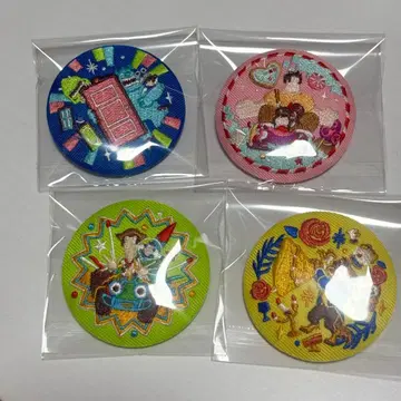 디즈니 자수 캔뱃지 비스킷 4개 세트