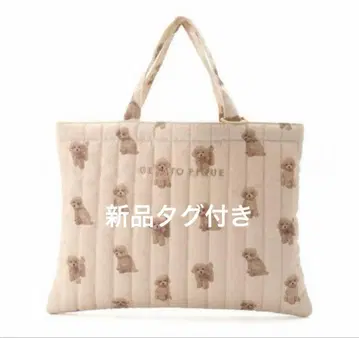 미사용 새상품 젤라또피케 토이 푸들 패턴 토트백 레슨백 택 포함