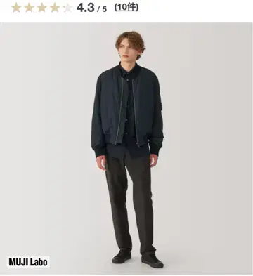 MUJILabo MA-1 다운 블루종 신사 M 블랙