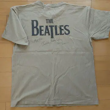 THE BEATLES 사인 T셔츠 XL 카키색