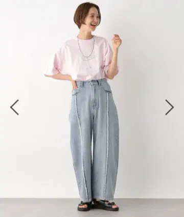 LEPSIM 커브 데님 팬츠 L