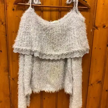 axes femme 연보라 프릴 니트 펄 긴팔