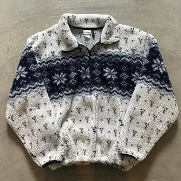 90s llbean 엘엘빈 USA제 노르딕 눈꽃 패턴 플리스
