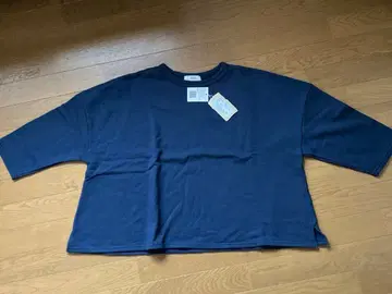 NARU 네이비 코튼 100% 오부 소매 T셔츠 L 사이즈