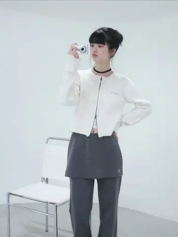 새상품 smyeon 레이어드 플레어 팬츠 그레이