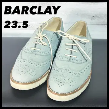 BARCLAY 윙팁 가죽 슈즈 23.5cm 라이트 블루