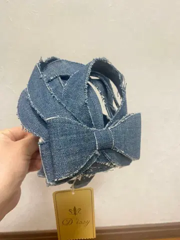 Twist 데님 리본 헤어 머리띠