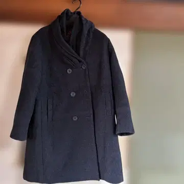 Desigarl 다크 네이비 버튼 달린 롱 코트