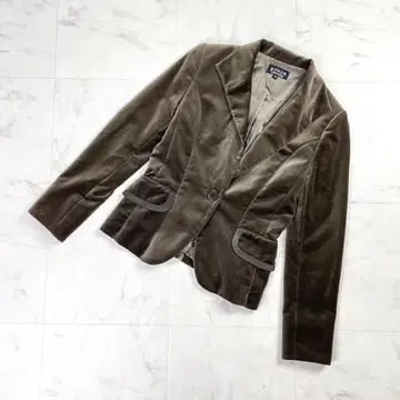 새상품급 소니아 리키엘 벨로아 테일러드 자켓 벨벳 브라운 38*LD28