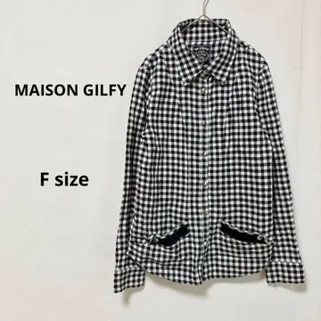 MAISON GILFY 깅엄 체크 코튼 셔츠 F 블랙 긴팔