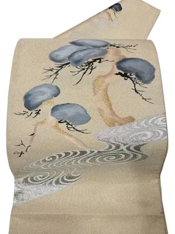 A4 미사용 새상품 츠즈리 후쿠로 오비 금실 순수 실크