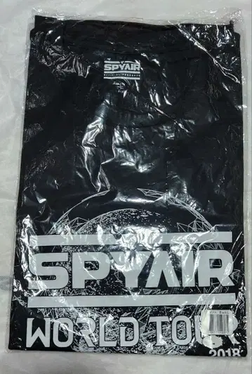 SPYAIR 티셔츠 블랙 L 사이즈 미사용 새상품 미개봉 SPYAIR