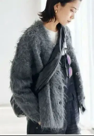 밴야드 스톰 플러피 가디건 그레이