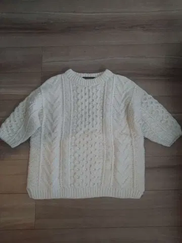 MACPHEE 핸드 니트 스웨터 오버사이즈 화이트