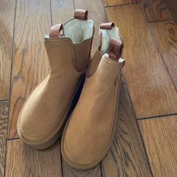 베이지 스웨이드 사이드 고어 부츠 38