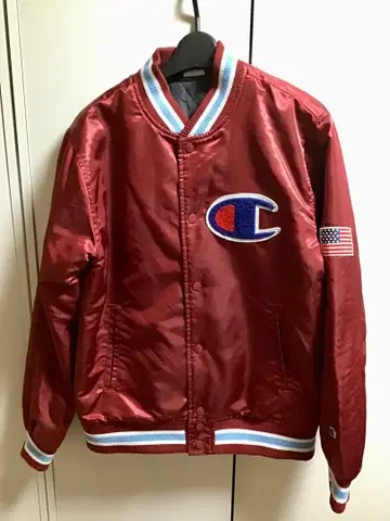 챔피온 바시티 자켓/M 레드 남성용