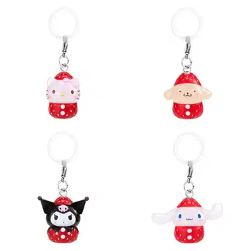 산리오 캐릭터즈 딸기 메지루시 액세서리 4종 세트